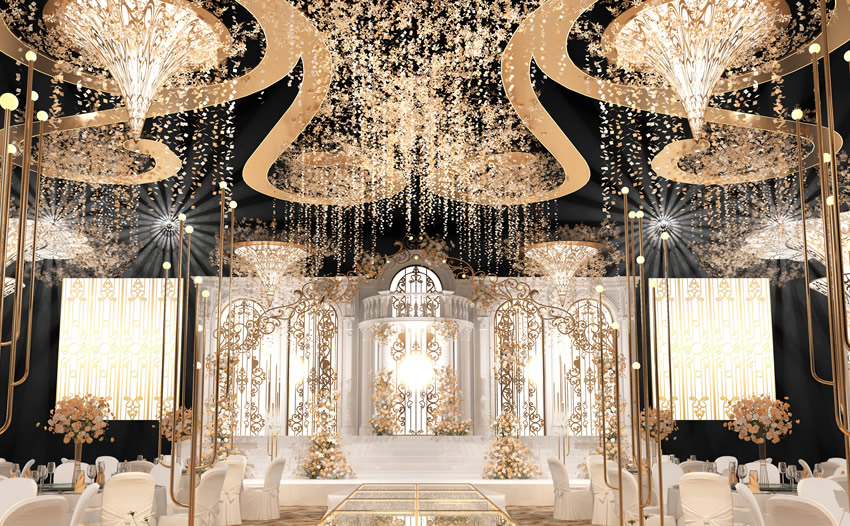 龙口花木兰喜事汇金色大厅效果展示